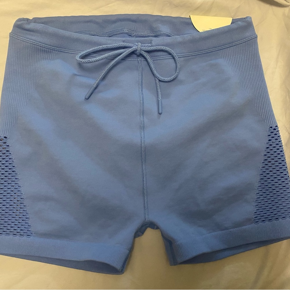 Aerie Blue Athletic Shorts with Mesh Panels Size Medium